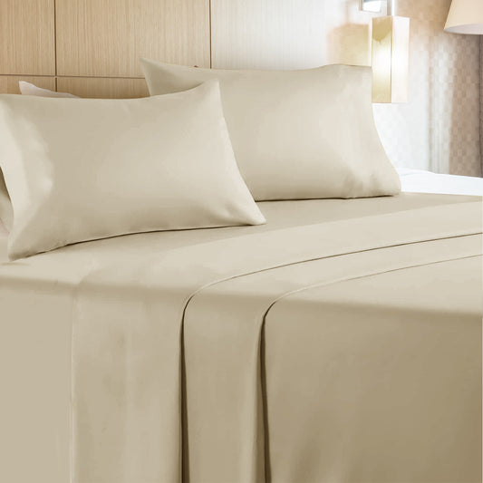 Luxley 4 Piece Microfiber Bed Sheet Set - Camel