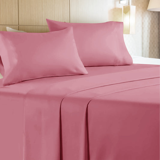 Luxley 4 Piece Microfiber Bed Sheet Set - Burgundy