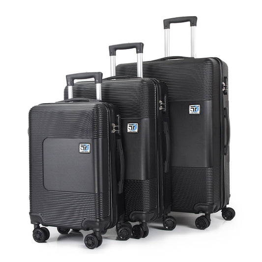 The Traveler 3-Piece Luggage Set (28", 24", & 20" Carry On) - Black