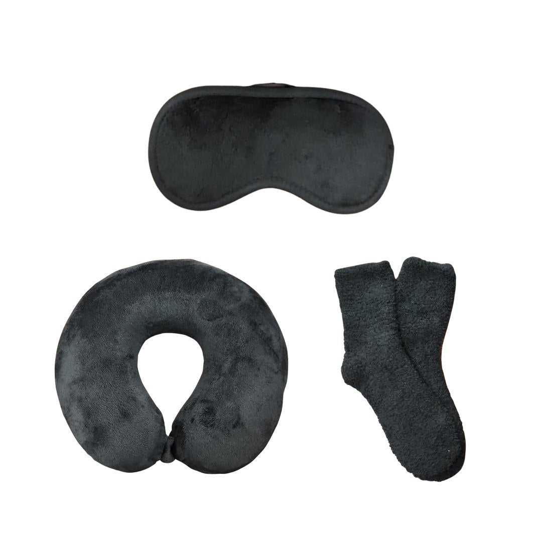 Kathy Ireland 3 Piece Neck Pillow Eye mask and Sock set