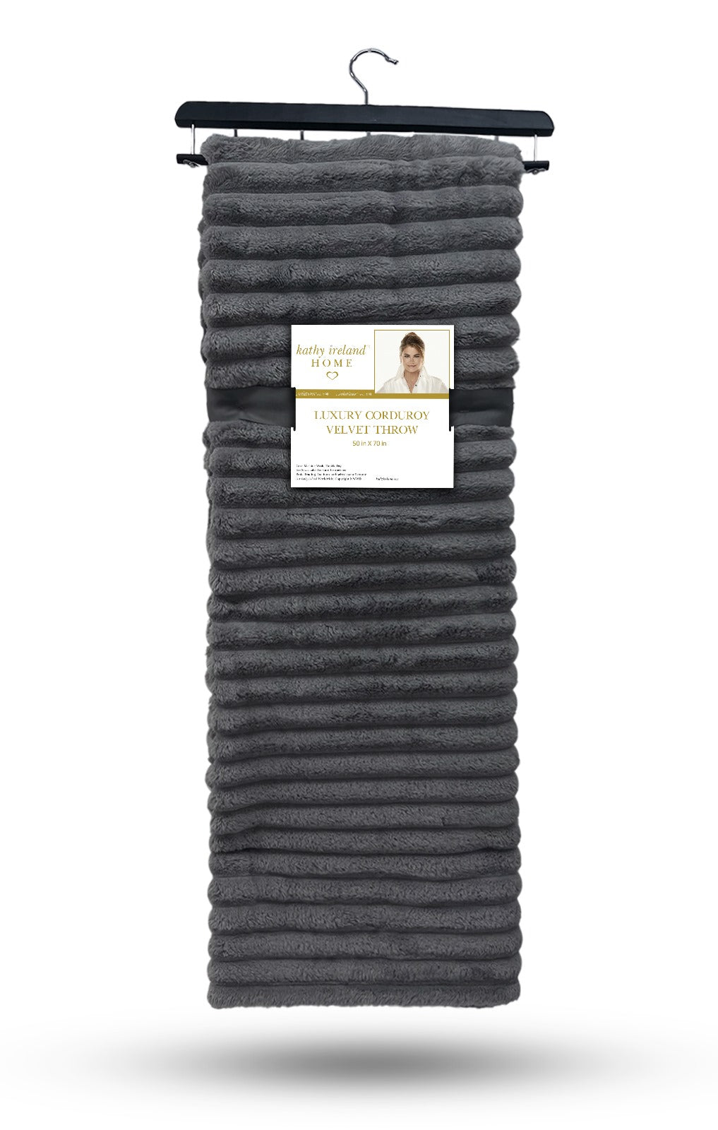 Kathy Ireland 50"x70" Corduroy Faux Fur Throw