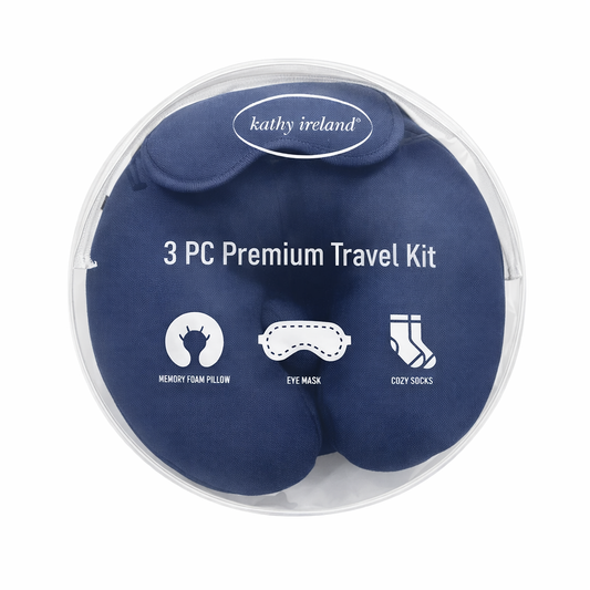 Kathy Ireland 3 Piece Neck Pillow Eye mask and Sock set
